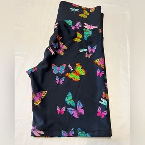 Terez Size XL Butterflies Duo knit Bike Shorts in Black NWOT Made in NYC